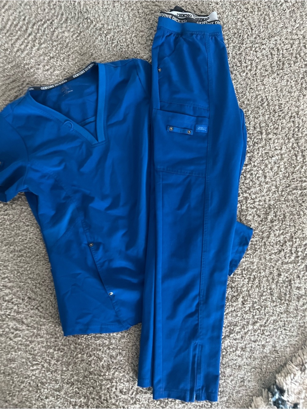Dickies Royal Blue Women's Scrub Top and Cargo Joggers
